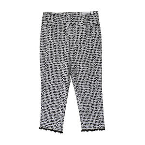 A4 NWT CHICOS So Slimming Brigitte Alabaster/Black Slim Leg Pants Sz 1 US 8 $85